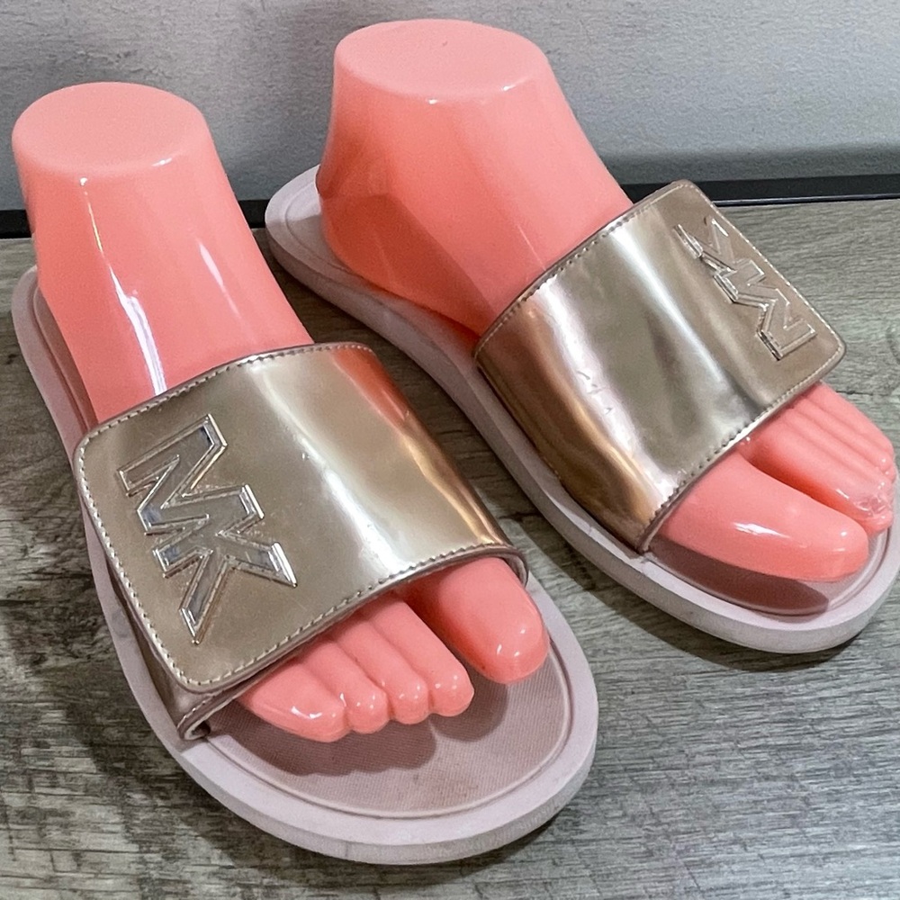 MICHAEL Michael Kors Rose Gold Slide Sandals